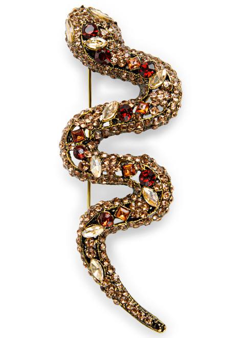 MARC CAIN GLAM Bright Corn Snake Brooch With Gemstones | AG J7.02 Z04