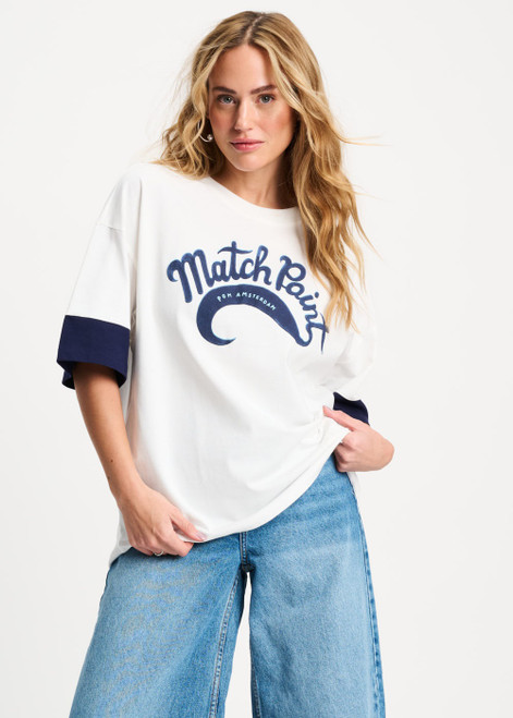 POM AMSTERDAM White Tshirt - Oversized Matchpoint | SP9482