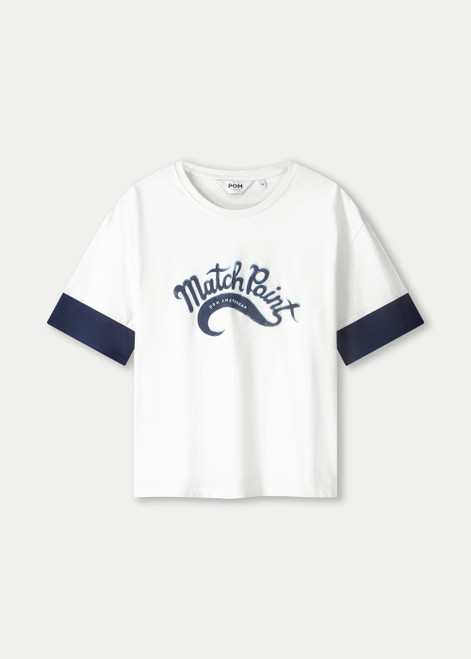 POM AMSTERDAM White Tshirt - Oversized Matchpoint | SP9482