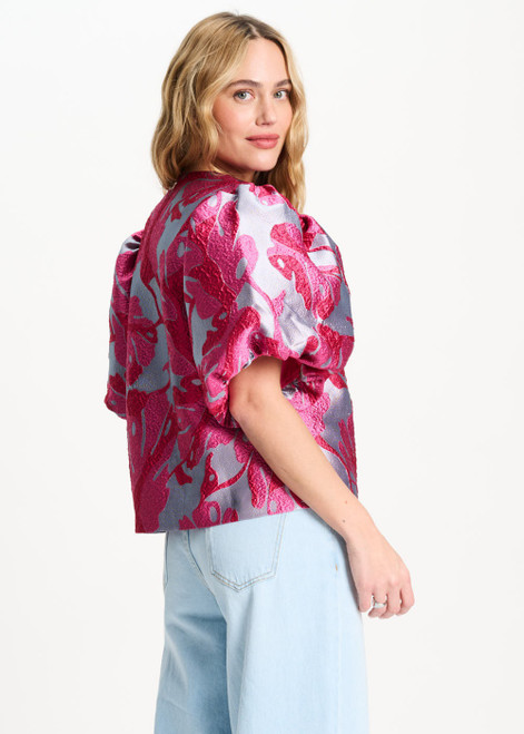 POM AMSTERDAM Blue Top - Urban Flora Blue Jacquard | SP9496