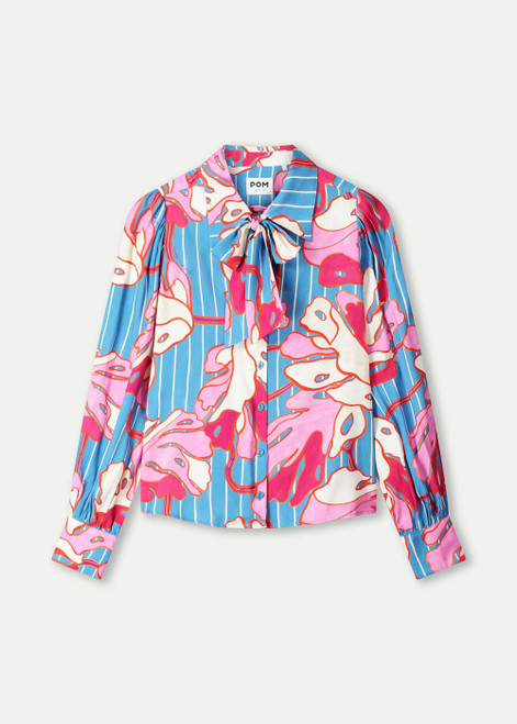 POM AMSTERDAM Multi Colour Blouse - Urban Flora Stripe | SP9500