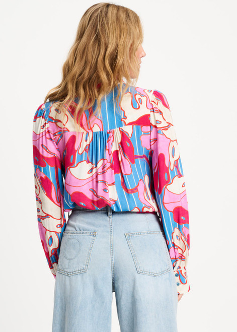 POM AMSTERDAM Multi Colour Blouse - Urban Flora Stripe | SP9500