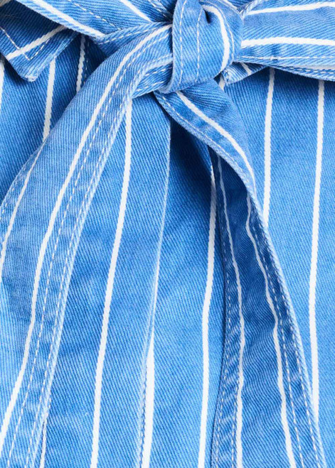 POM AMSTERDAM Blue Blouse - Denim Stripes Blue | SP9504