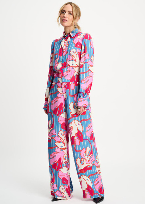 POM AMSTERDAM Multi Colour Pants - Urban Flora Stripe | SP9515