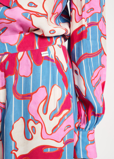 POM AMSTERDAM Multi Colour Pants - Urban Flora Stripe | SP9515