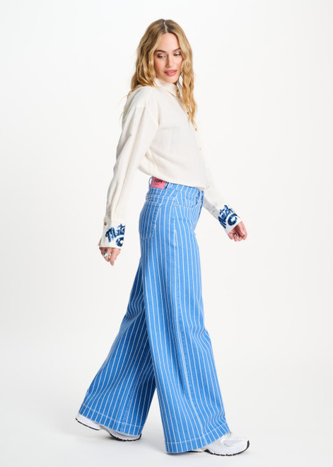 POM AMSTERDAM Blue Jeans - Denim Stripes Blue | SP9519