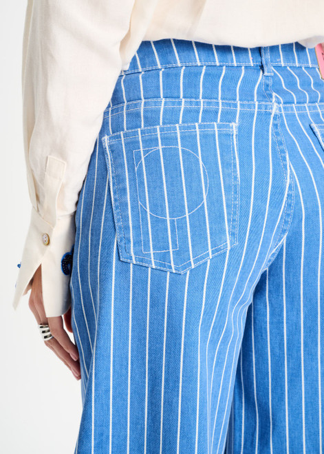 POM AMSTERDAM Blue Jeans - Denim Stripes Blue | SP9519