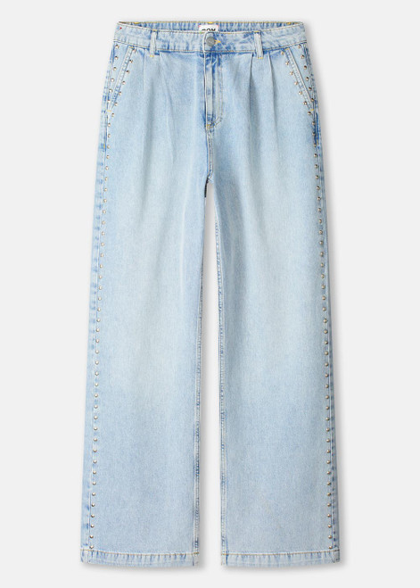 POM AMSTERDAM Blue Jeans - Denim Mid Blue Studs | SP9520