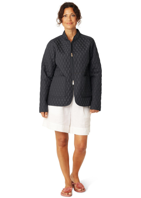 ILSE JACOBSEN HORNBAEK Dark Indigo Short Quilt Jacket | ALLY07