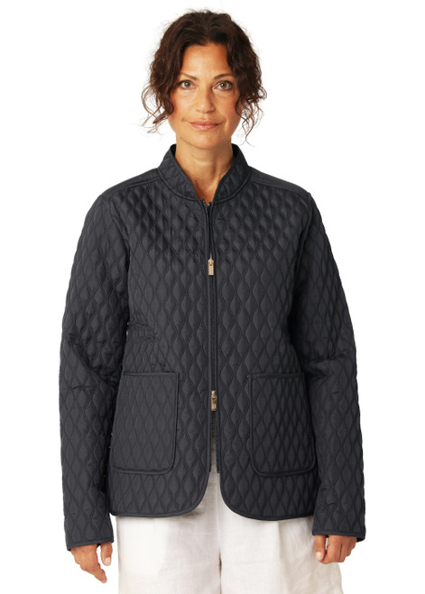 ILSE JACOBSEN HORNBAEK Dark Indigo Short Quilt Jacket | ALLY07