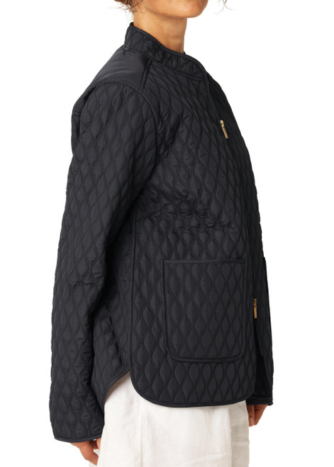 ILSE JACOBSEN HORNBAEK Dark Indigo Short Quilt Jacket | ALLY07