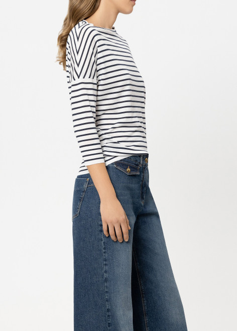 LUISA CERANO Multicolor Striped Ribbed Shirt | 338351/7956-2941