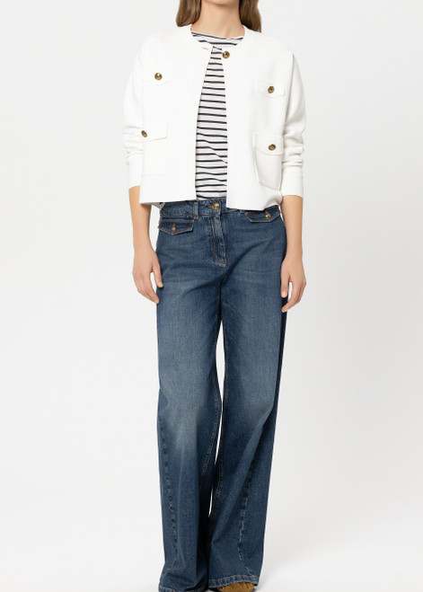 LUISA CERANO White Cardigan | 438167/5094-0103