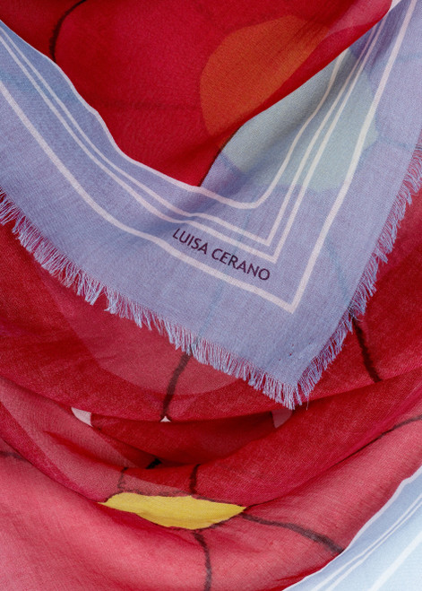 LUISA CERANO Multicolor Cotton Scarf With Floral Print | 838521/9469-4642