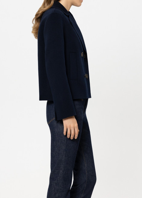 LUISA CERANO Blue Double-Faced Pea Coat | 438538/4080-0294