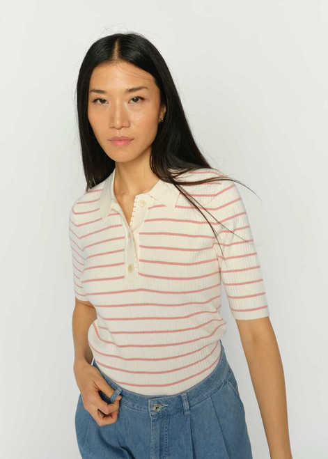 MOS MOSH Peachy Caliz Stripe Ss Knit | 176710