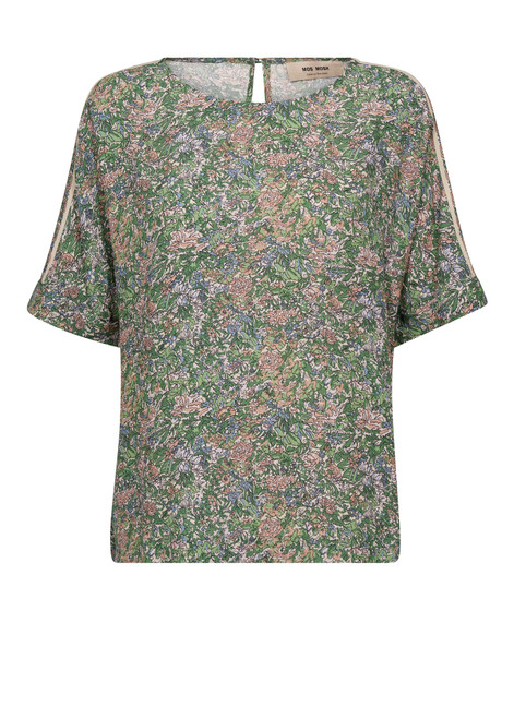 MOS MOSH Turf Green Palma Flowish Orchid Blouse | 177360