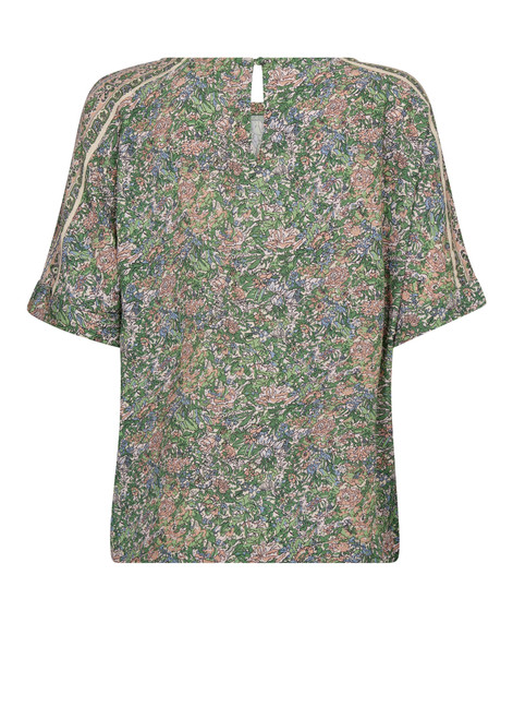 MOS MOSH Turf Green Palma Flowish Orchid Blouse | 177360