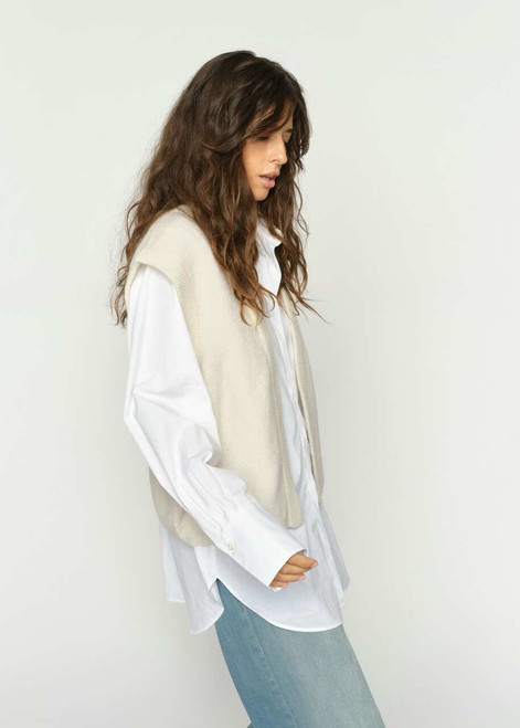 MOS MOSH Ecru Thora Knit Vest | 177540