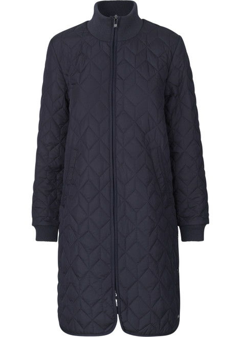 ILSE JACOBSEN HORNBAEK Dark Indigo Long Quilt Jacket | ART06