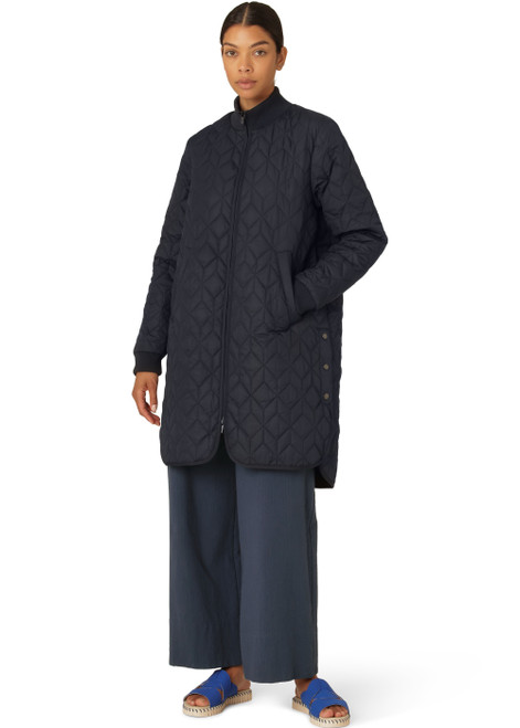 ILSE JACOBSEN HORNBAEK Dark Indigo Long Quilt Jacket | ART06