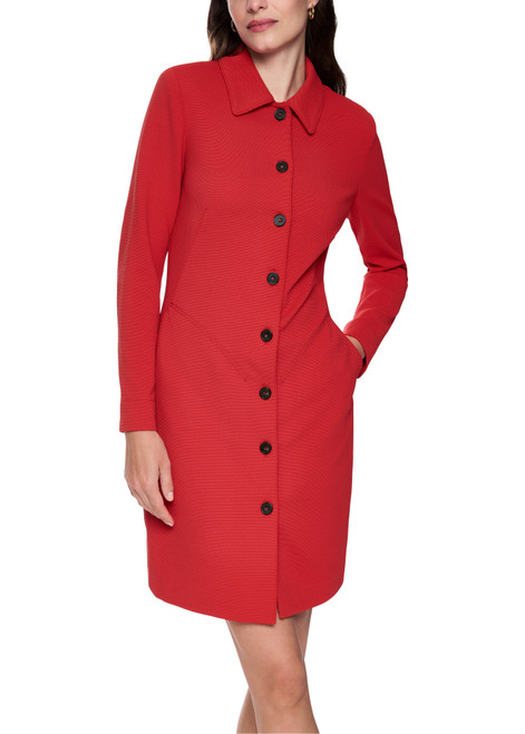MARC CAIN COLLECTIONS Aurora Red Textured Stretch Dress | AC 21.15 J08