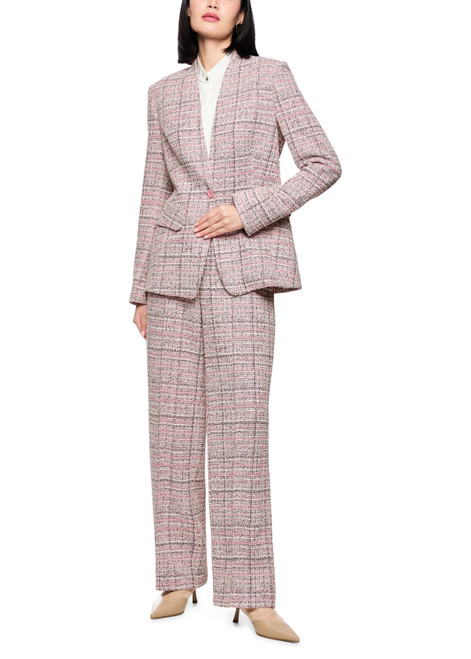 MARC CAIN COLLECTIONS Warm Taupe New Fitted Collarless Blazer | AC 34.22 J10
