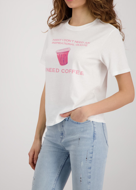 MONARI White T-Shirt With Lettering | 410132