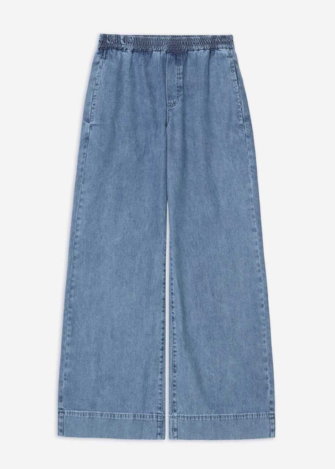 YERSE Blue Wide-Leg Denim Trousers | 44867