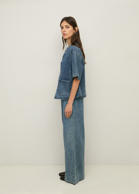 YERSE Blue Wide-Leg Denim Trousers | 44867