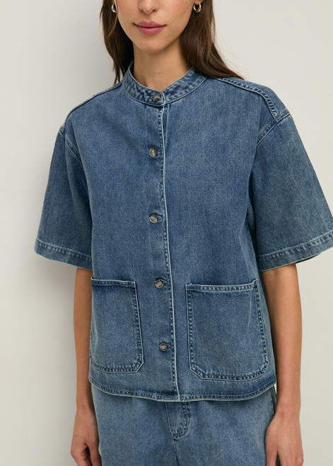YERSE Blue Short-Sleeve Denim Jacket | 44868