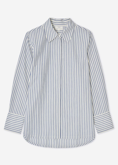 YERSE Blue and white Striped Oversized Shirt | 44886