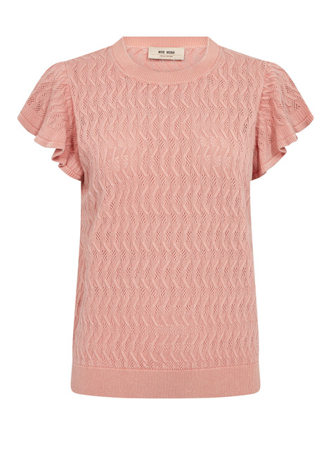 MOS MOSH Peachy Ganna Pattern O-Neck Knit Top | 177580