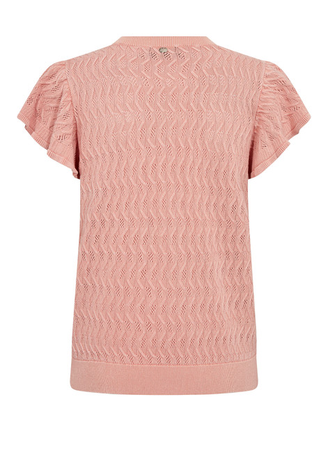 MOS MOSH Peachy Ganna Pattern O-Neck Knit Top | 177580