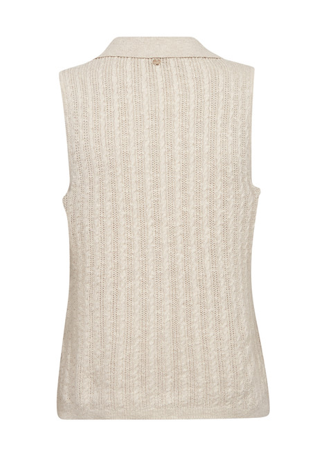 MOS MOSH Ecru Rinja Marisol Line Knit Top | 177720