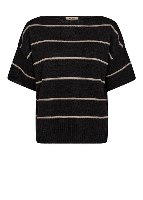 MOS MOSH Black Arlen Paper Ss Knit | 177760