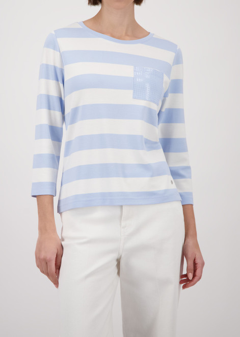 MONARI Blue Sweatshirt With Stripes | 410146