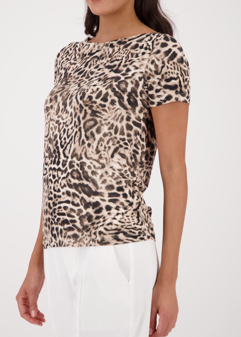 MONARI Brown T-Shirt With Leopard Pattern | 410205
