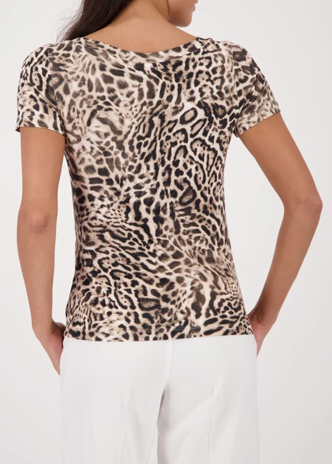 MONARI Brown T-Shirt With Leopard Pattern | 410205