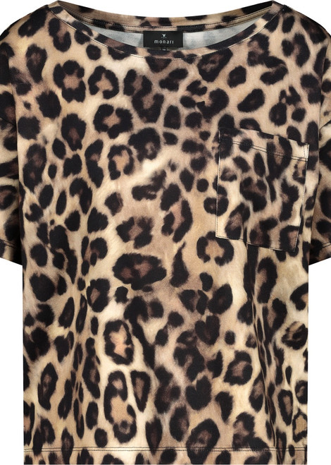 MONARI Brown T-Shirt With Leopard Pattern | 808885