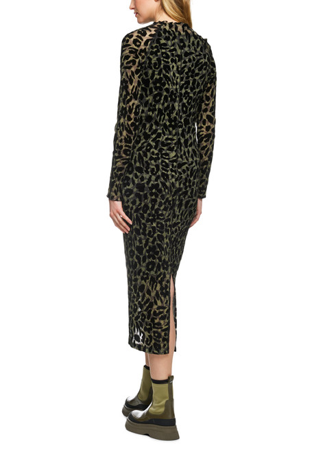 MARC CAIN SPORTS Olive Drab Form-Fitting Mesh Maxi Dress | ZS 21.15 J19