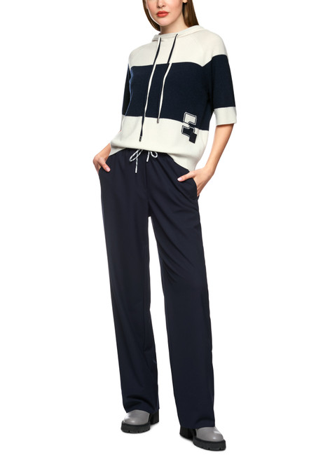 MARC CAIN SPORTS Navy Hooded Jumper With Cashmere | ZS 41.06 M52