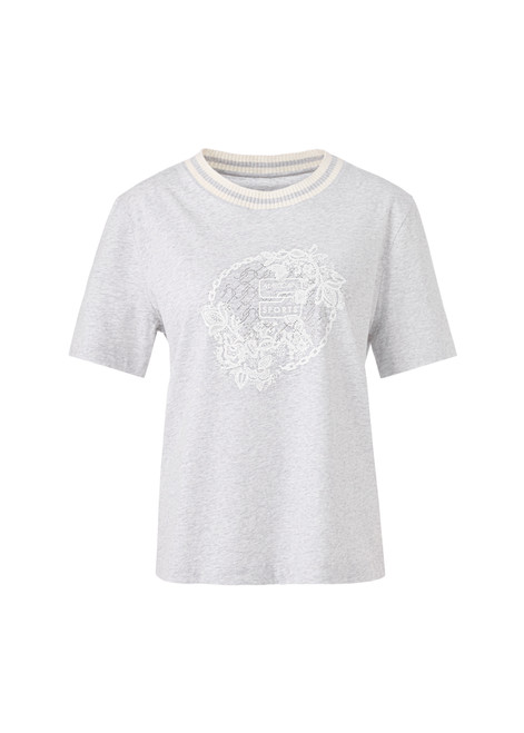 MARC CAIN SPORTS Silver Grey Jersey Shirt With Print | ZS 48.20 J34