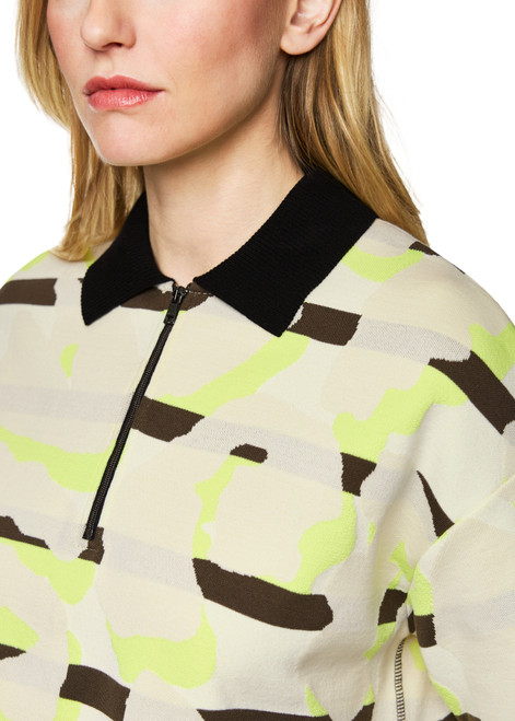 MARC CAIN SPORTS Olive Drab Knitted In Germany Polo Shirt | ZS 53.02 M17