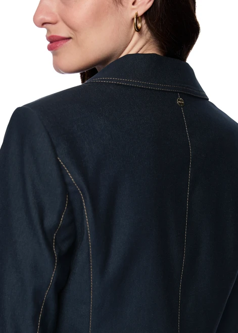 MARC CAIN COLLECTIONS Navy Denim-Look Blazer | AC 34.01 W05
