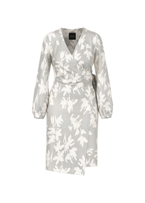 MARC CAIN COLLECTIONS Microchip Long-Sleeved Wrap Dress | AC 21.43 J37