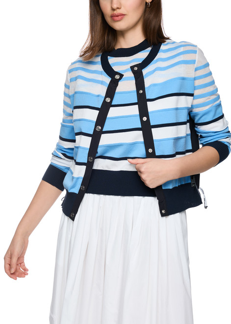 MARC CAIN SPORTS Little Boy Blue Cardigan Knitted In Germany | AS 39.16 M26