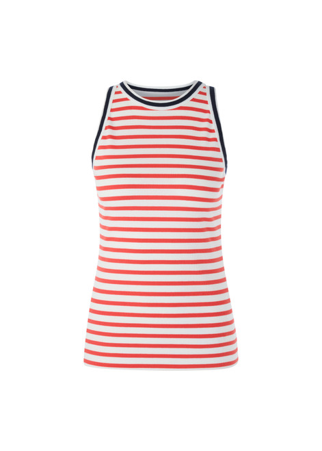 MARC CAIN SPORTS Bright Tomato Striped Top | AS 61.05 J90