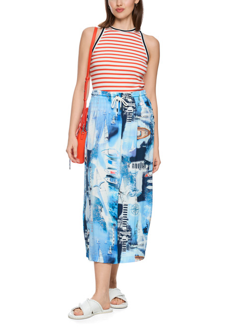 MARC CAIN SPORTS Bright Tomato Striped Top | AS 61.05 J90