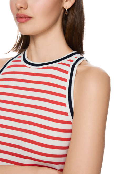 MARC CAIN SPORTS Bright Tomato Striped Top | AS 61.05 J90